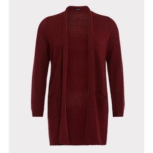 Torrid Brick Red Knit Cardigan